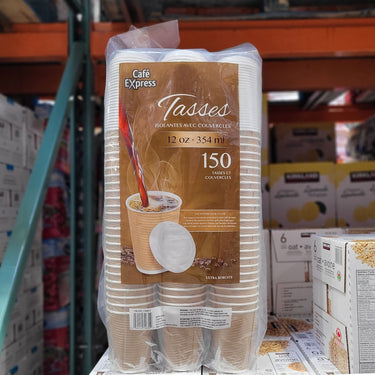 Image of Café Express Hot Cups & Lids 150-Pack - 1 x 481 Grams